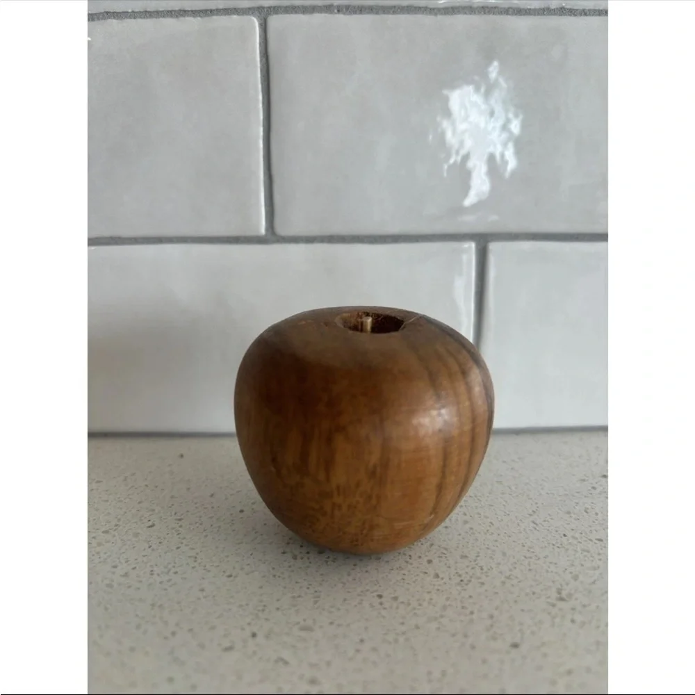 Vintage Hand Carved Wooden Fruit- 5 PIECE SET - Great Display Mid Century Modern